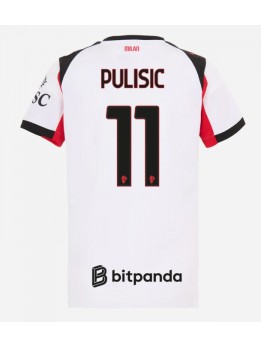 Billige AC Milan Christian Pulisic #11 Bortedrakt Dame 2025-26 Kortermet